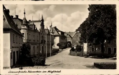 Ak Bärenstein Altenberg im Erzgebirge, Straßenpartie, Geschäftshäuser