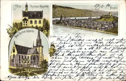 Litho Bingen am Rhein, Gesamtansicht, Rochus-Kapelle