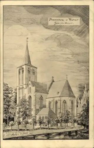 Künstler Ak Wetten Kevelaer am Niederrhein, Pfarrkirche