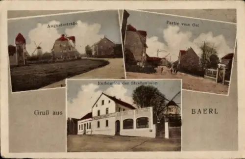 Ak Baerl Duisburg am Rhein, Augustastraße, Endstation der Straßenbahn