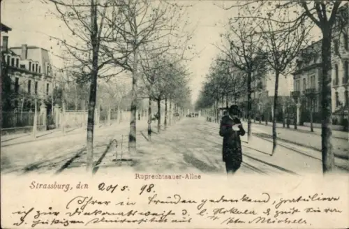 Ak Strasbourg Straßburg Elsass Bas Rhin, Ruprechtsauer-Allee