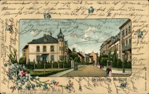 Passepartout Litho Neudorf Strasbourg Straßburg Elsass Bas Rhin, Juliusweg