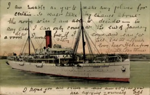 Ak Dampfer Durham Castle, Union-Castle Line