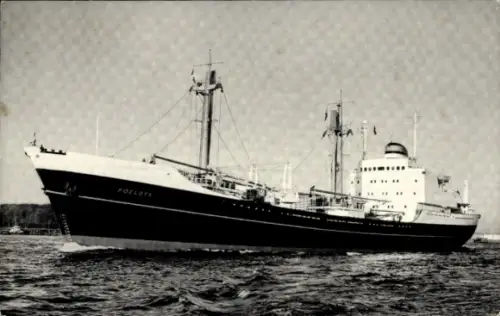 Ak Dampfer MV Poeldyk, Holland America Line, HAL, Frachtschiff