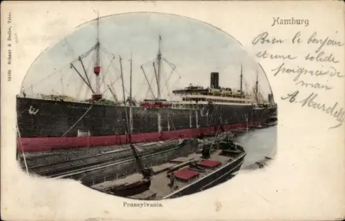 Ak Hamburg, HAPAG Dampfer Pennsylvania, Passagierschiff