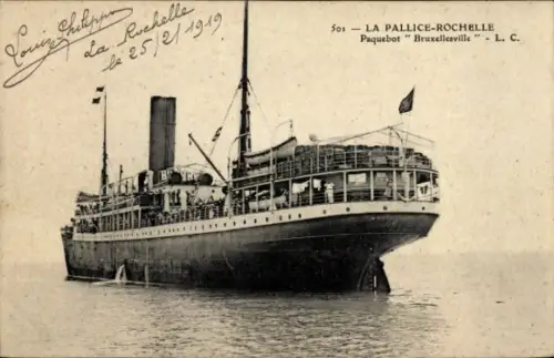 Ak La Pallice Rochelle Charente Maritime, Paquebot Bruxellesville