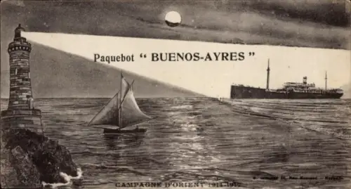Ak Französisches Kriegsschiff Buenos Ayres, Leuchtturm