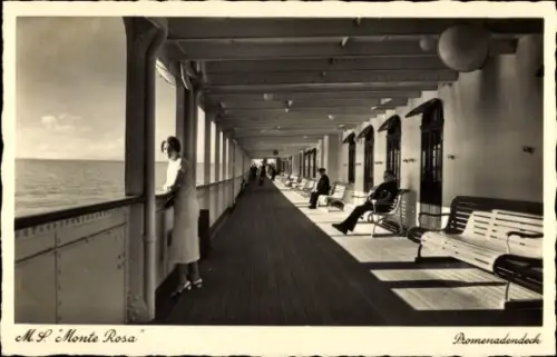 Ak Passagierschiff MS Monte Rosa, Promenadendeck, HSDG