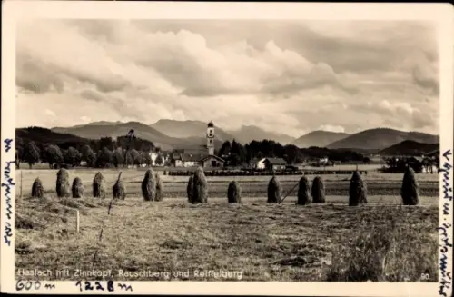 Ak Haslach im Kinzigtal Schwarzwald, Gesamtansicht, Zinnkopf, Rauschberg