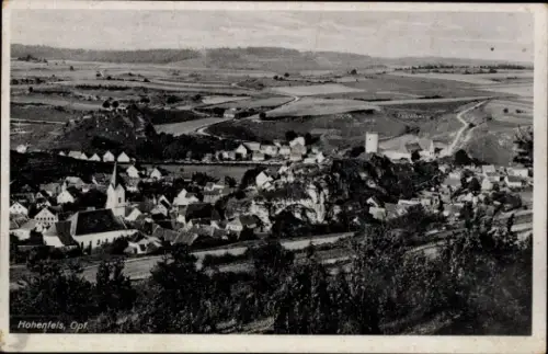 Ak Hohenfels bei Stockach Hohenzollern, Landschaft mit  Hügel, Häuser, Felder