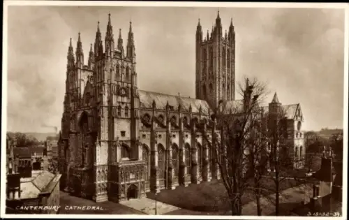 Ak Canterbury Kent England, Canterbury Cathedral,  Architektur, Schwarz-Weiß-Foto
