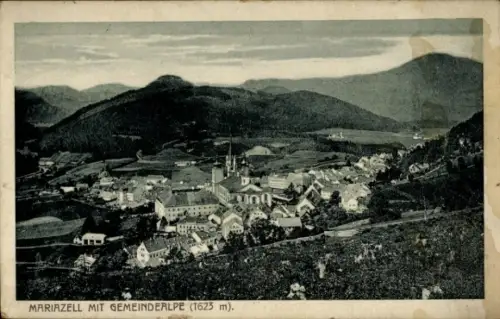 Ak Mariazell Steiermark,  Gemeindealpe, Berglandschaft, Schwarz-Weiß