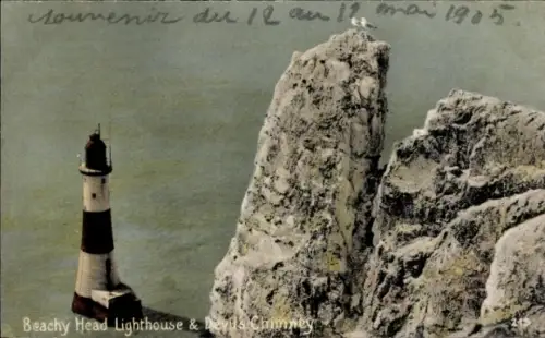PC Eastbourne East Sussex England, Beachy Head Lighthouse, Devils Chimney