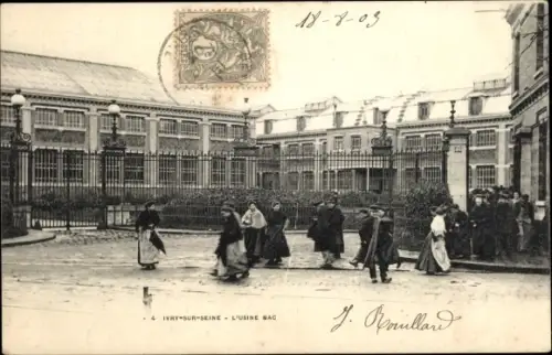 Ak Ivry sur Seine Hauts de Seine, L´usine Bac