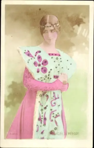 Ak Ballerina Cléo de Mérode, Portrait