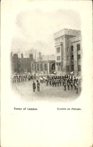 Ak London England, Tower of London, Guards on Parade