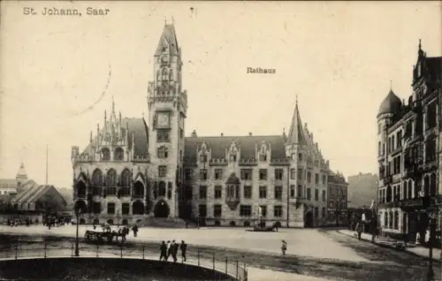 Ak St. Johann Saarbrücken im Saarland, Rathaus