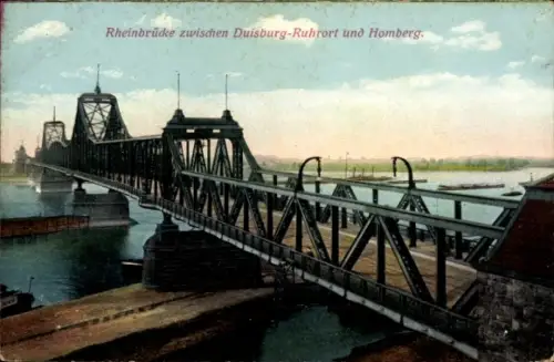 Ak Homberg Ruhrort Duisburg im Ruhrgebiet, Rheinbrücke