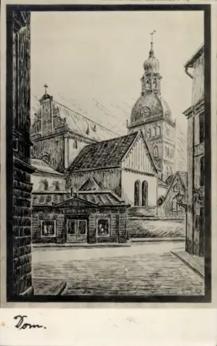 Ak Riga Lettland, Dom, Kirche, Stadtansicht, Riga