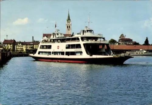 Ak Romanshorn Kanton Thurgau, Hafen mit Autofähre