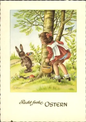 Ak Glückwunsch Ostern, Osterhase, Ostereiernest