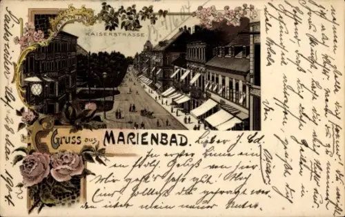 Litho Mariánské Lázně Marienbad Region Karlsbad, Kaiserstraße