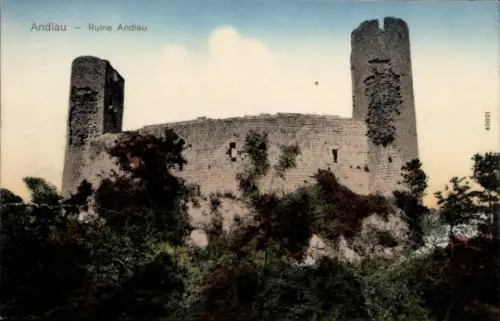 Ak Andlau Elsass Bas Rhin, Ruine   Burgruine, umgeben von Bäumen