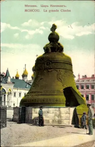 Ak Moskau Russland, Zarenglocke, große Glocke,  Information, Menschen