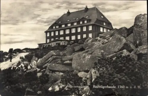 Ak Riesengebirge Region Königgrätz, Bílé Labe, Weiße Elbe, Weißwasser, Weißwassergrund,  Reifträg