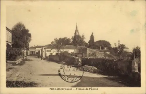 Ak Pugnac Gironde, Avenue de l'Eglise