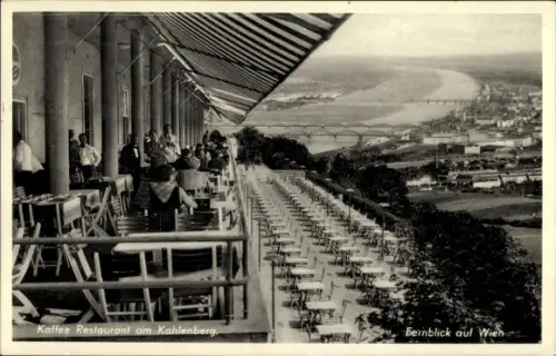 Ak Wien 19 Döbling Österreich, Kaffee Restaurant am Kahlenberg, Terrasse