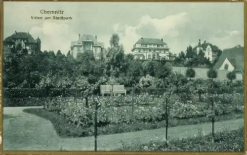 Ak Chemnitz in Sachsen, Villen am Stadtpark