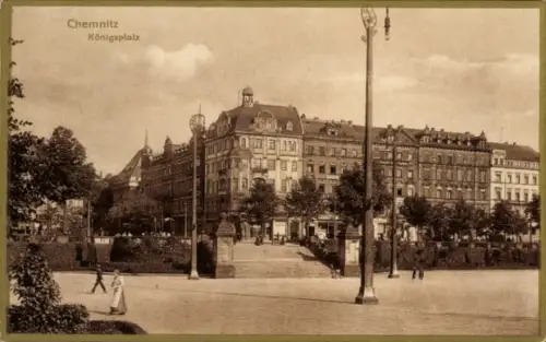 Ak Chemnitz Sachsen, Königsplatz