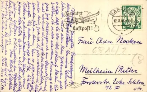 Ak Gdańsk Danzig, Gesamtansicht, St. Marien