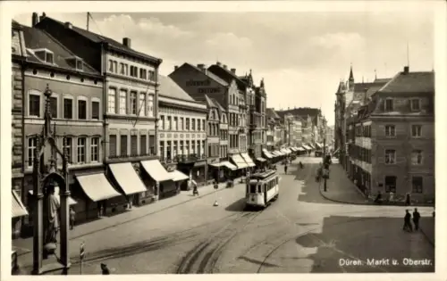 Ak Düren im Rheinland, Markt, Oberstraße