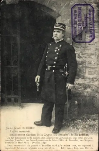 Ak Bazeilles Ardennes, Jean-Claude Rocher, Wächter der Krypta, Ossuarium