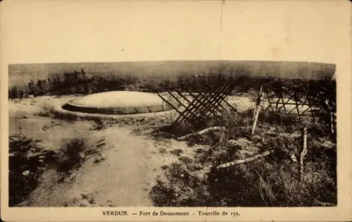 CPA Verdun Meuse, Fort de Douaumont, Tourelle de 155