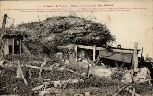 CPA Verdun Meuse, Bataille, Ruines de l'ouvrage de Thiaumont