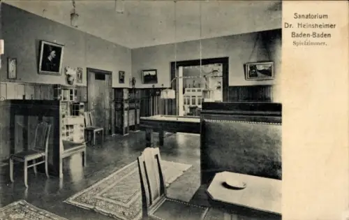 Ak Baden Baden am Schwarzwald, Sanatorium Dr. Heinsheimer, Spielzimmer