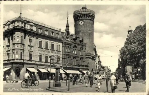 Ak Cottbus in der Niederlausitz,  Spremberger Tor,  Gebäude, Menschen, Fahrräder