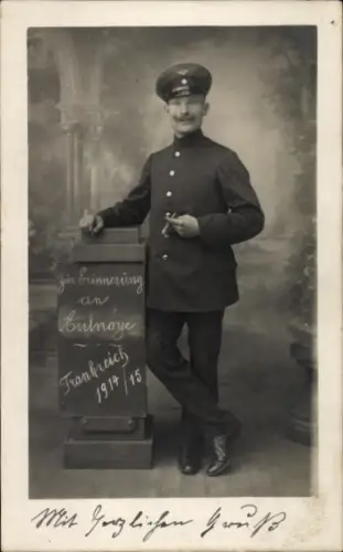 Foto Ak Aulnoye Nord, Eisenbahner in Uniform