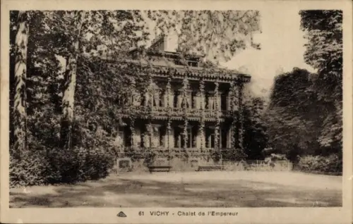 Ak Vichy Allier, Chalet de l'Empereur,   Architektur, Bäume, Park