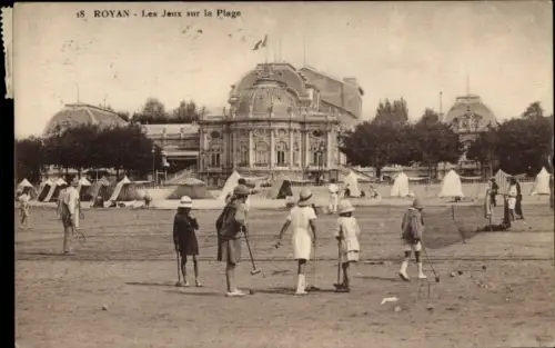 Ak Royan Charente Maritime, Les Jeux sur la Plage, Krocket