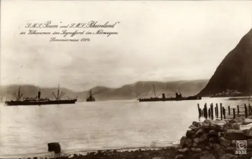 Ak Kriegsschiffe S. M. S. Posen und Rheinland 1914