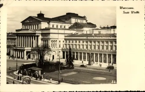 Ak Warszawa Warschau Polen, Teatr Wielki, Theater