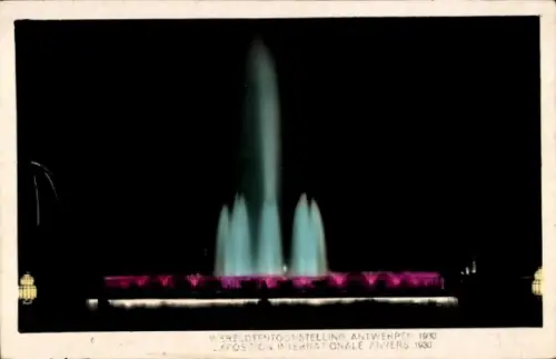 CPA Anvers Flandres, Exposition 1930, Fontaine Illuminée