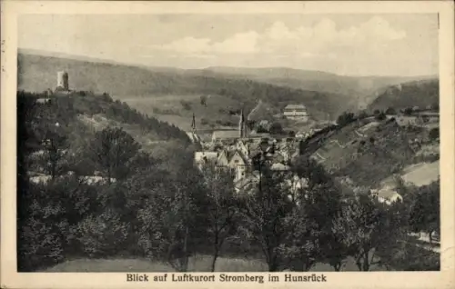 Ak Stromberg im Hunsrück, Blick auf Luftkurort Stromberg, Landschaft, Bäume, Gebäude, Turm
