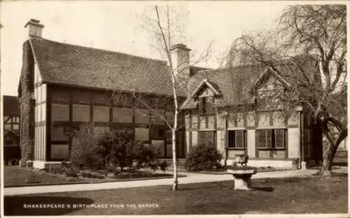 Ak Stratford upon Avon Warwickshire England, Geburtshaus vom Garten