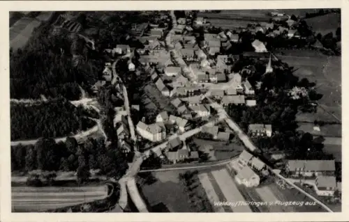 Ak Waldau Schleusingen in Thüringen, Fliegeraufnahme