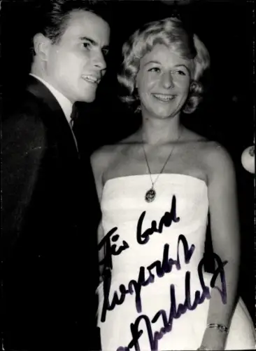Foto Schauspieler Horst Buchholz, Portrait mit Frau, Autogramm